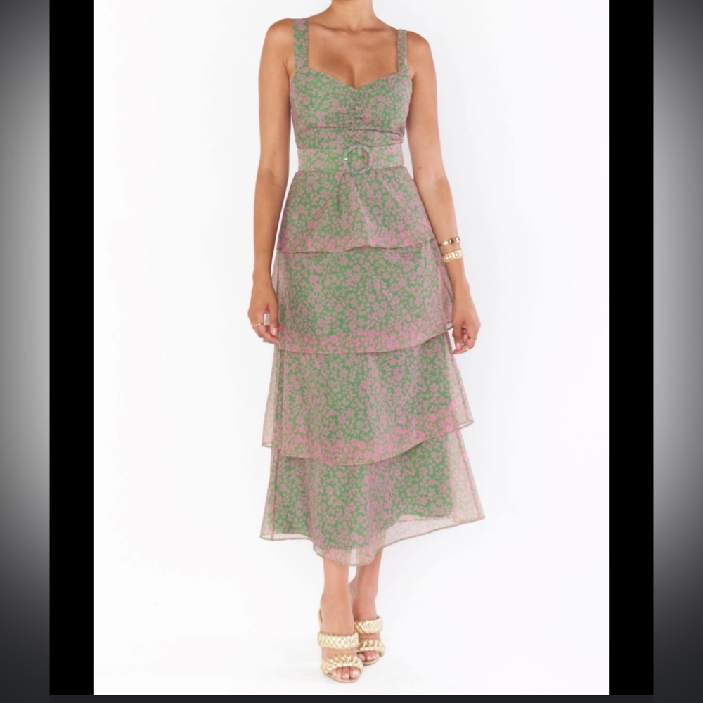 Show Me Your Mumu Cosmopolitan Midi Dress in "Watermelon Floral" Size Medium - Picture 3 of 9